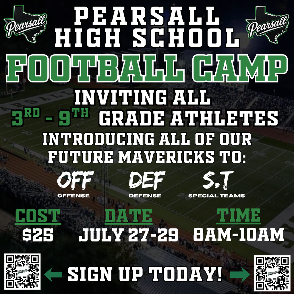 PHS Football Camp July 27-29. 8am-10am