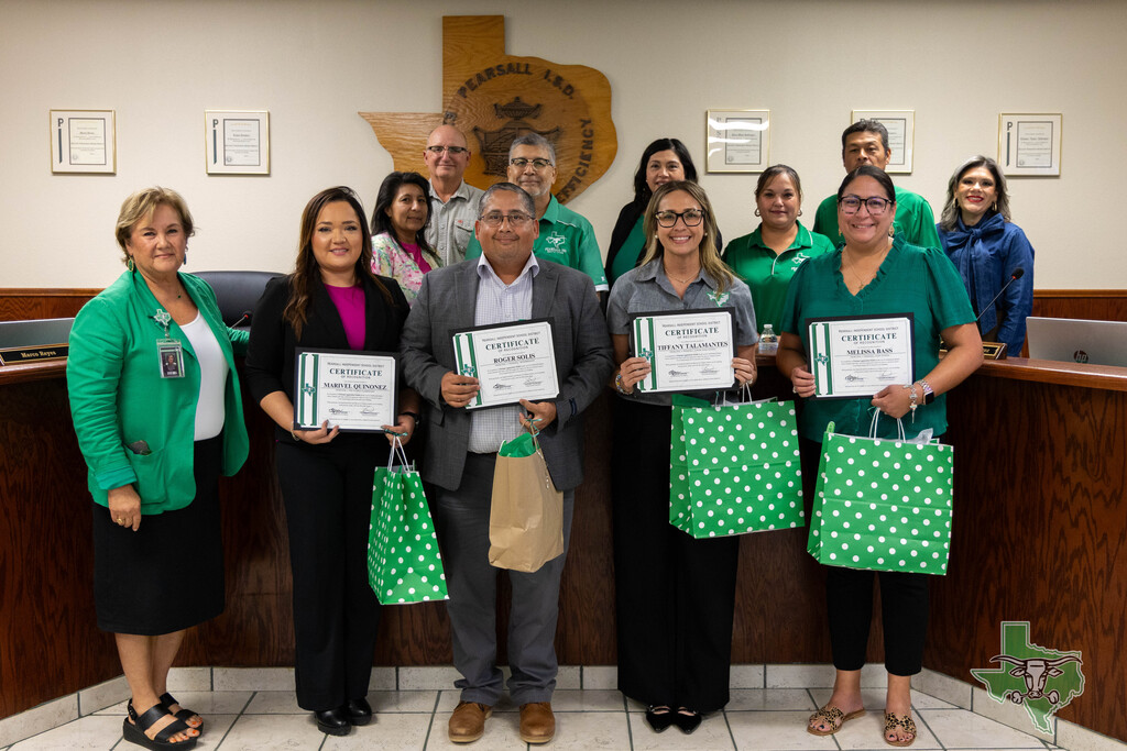 Principal Recognition with school board members and Dr. Spoor