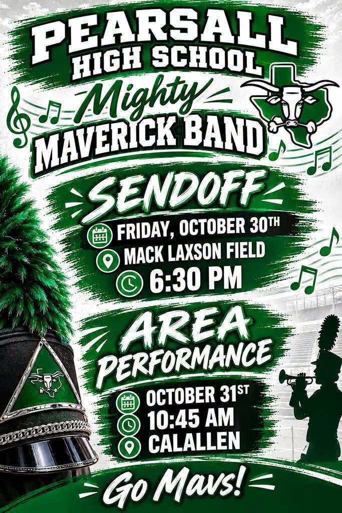 Mighty Maverick Band send off for area performance on friday, oct 30