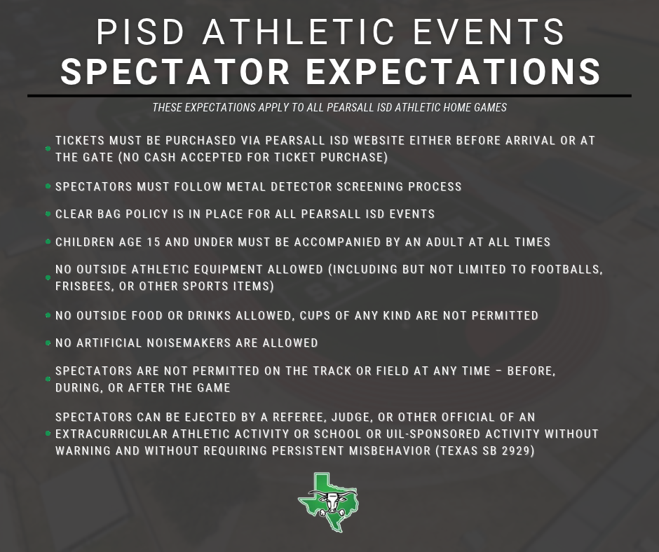 Spectator expectations for PISD athletic events