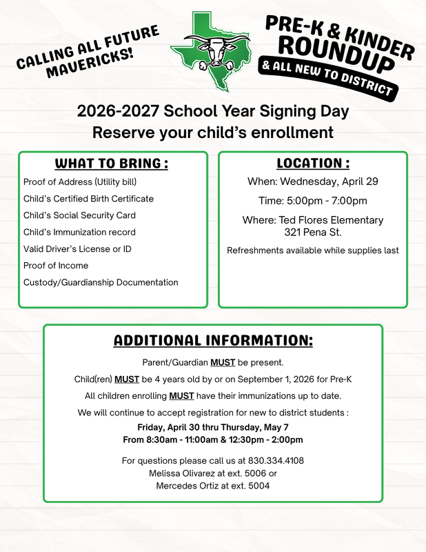 Pre-K Kinder Round Up Flyer