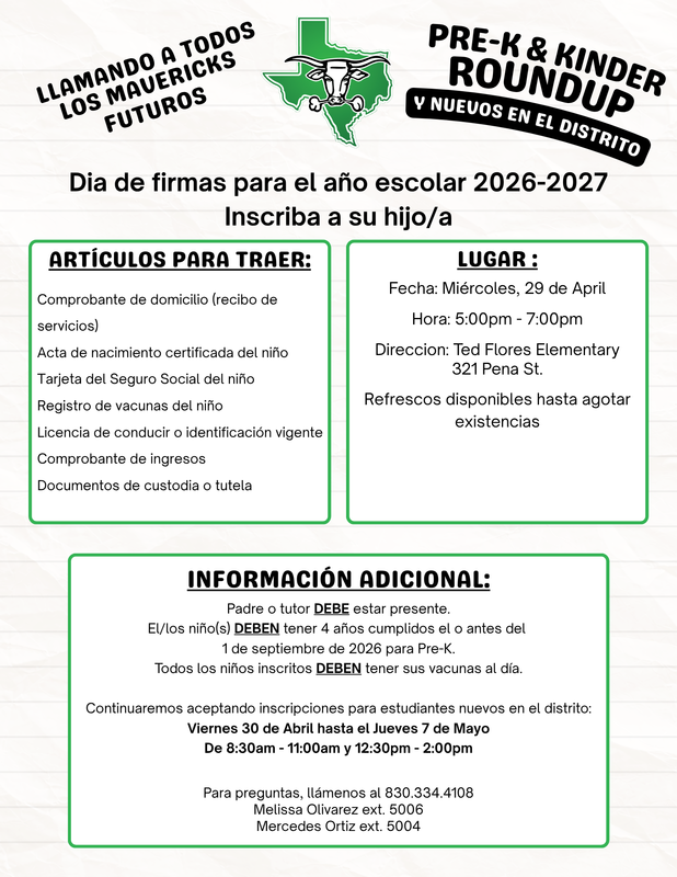 Spanish Pre-K Kinder Flyer