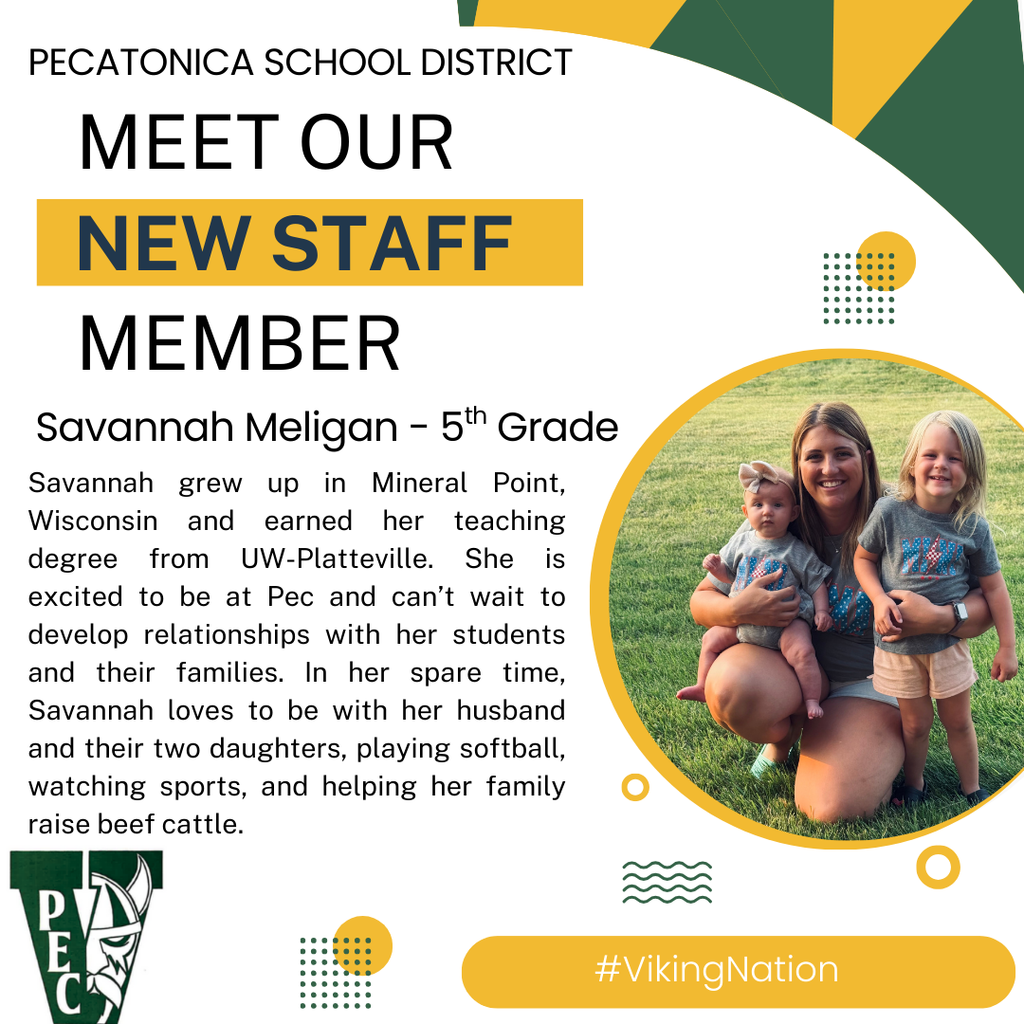 Please welcome our new 5th grade teacher, Savannah Meligan. 