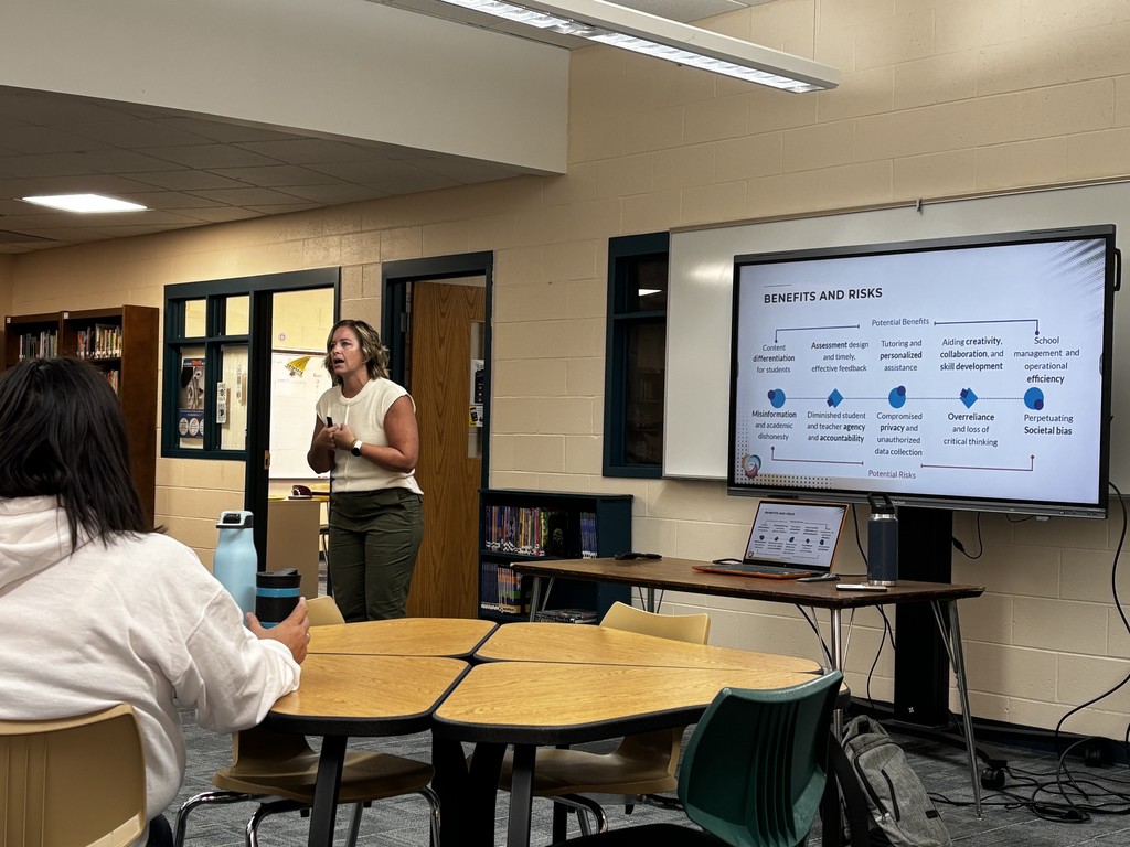 Pecatonica Middle School and High School Teachers participated in professional development on how to infuse Artificial Intelligence (AI) into their teaching as a kick-off to the 2025-26 school year. 