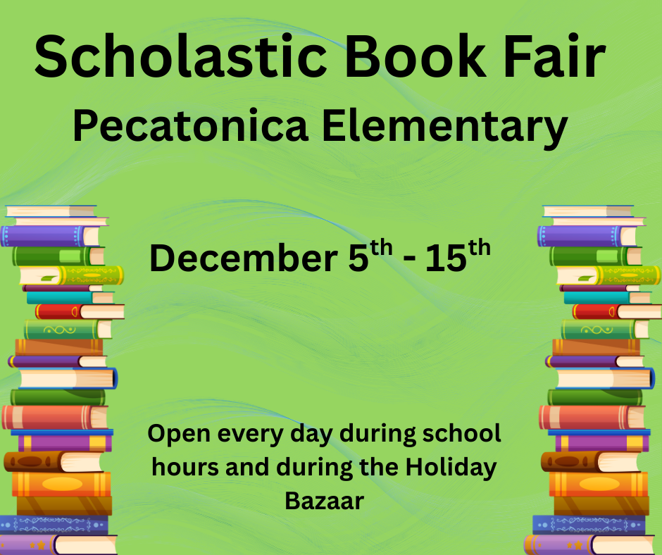 Reminder: The Scholastic Book Fair starts tomorrow! It runs during school hours starting on December 5th through December 15th.