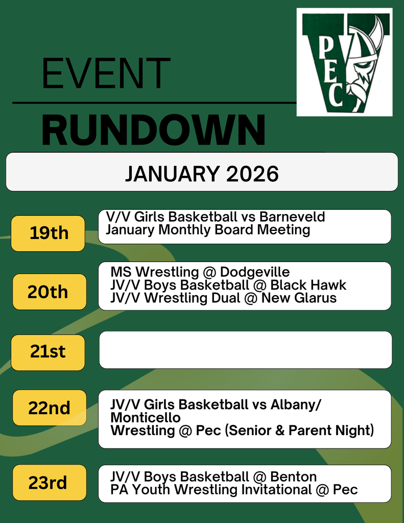 Here is what is happening around the district for the week of January 19th. 