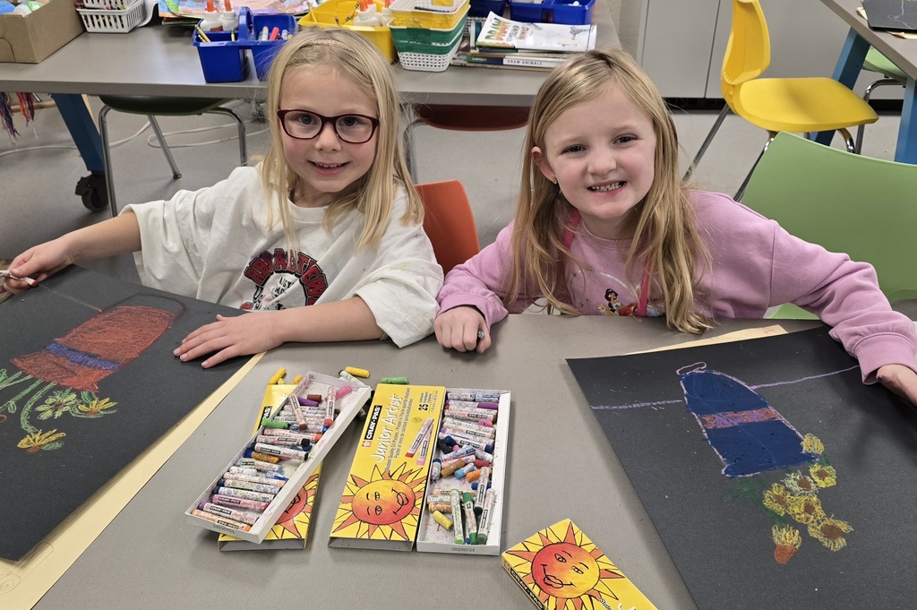 Our first grade artists have been studying the famous artist Vincent van Gogh and learning about his beautiful, iconic artwork. 