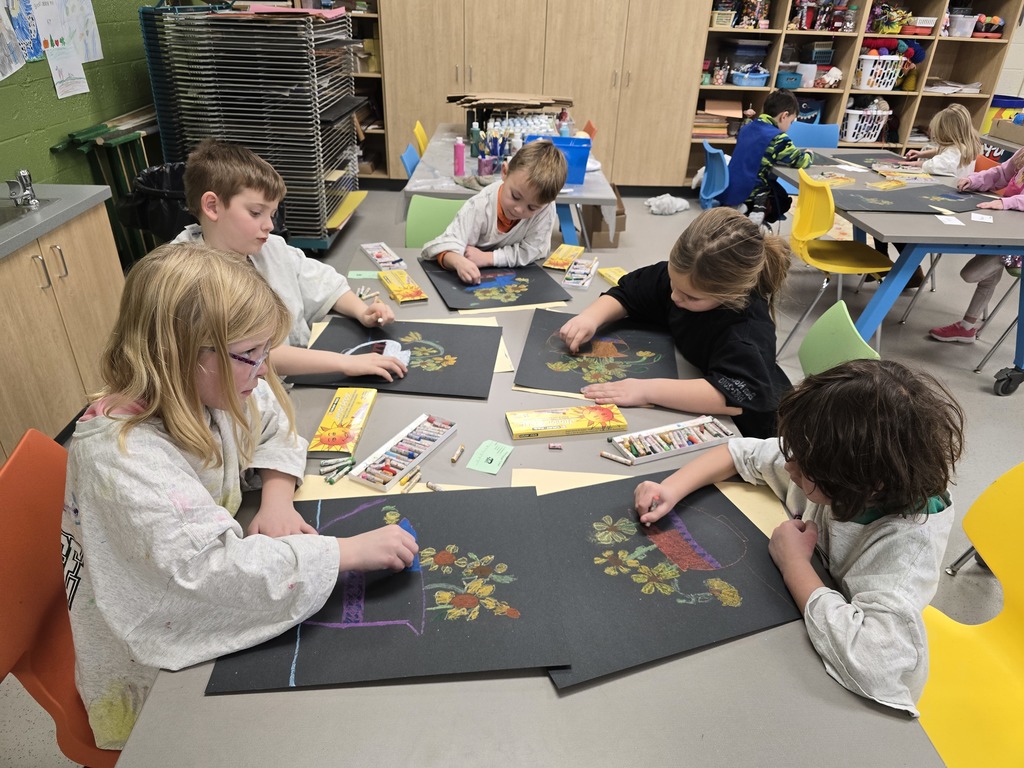 Our first grade artists have been studying the famous artist Vincent van Gogh and learning about his beautiful, iconic artwork. 