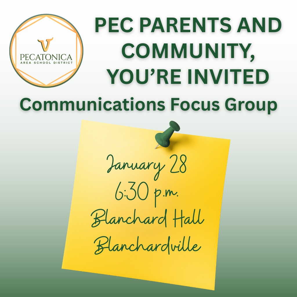 We're hosting a focus group so you can provide input and feedback about school district communication needs and goals. The session is Wednesday, Jan. 28 at 6:30 p.m. at Blanchard Hall in Blanchardville.