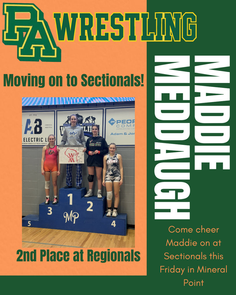 Maddie Meddaugh kicked things off in style, earning a 2nd place finish and punching her ticket to Sectionals! She’ll be back in action next Friday in Mineral Point.