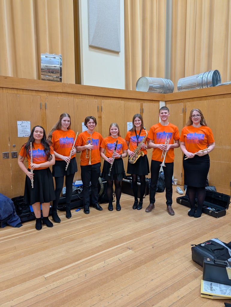 Sophie Howard, Scarlett Jacoby, Luke Leonard, Calla Stateler and Mazie Theorin, members of our High School Band, were selected to be a part of UW-Platteville's Tri-State Honors Band this past Friday and Saturday.