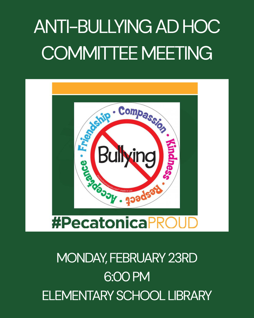 The next meeting of the Anti-Bullying Ad Hoc Committee will take place on Monday, February 23rd at 6:00 PM in the Elementary Library.