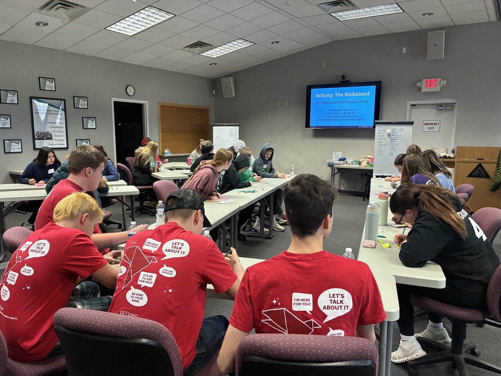 On February 25, our REDgen peer leaders attended the Teen Mental Health Summit at CESA #3. The guest speaker, Brian Buffington, shared with students different strategies to help with mental health. Brian got our students up and moving, laughing, and making connections with other schools.