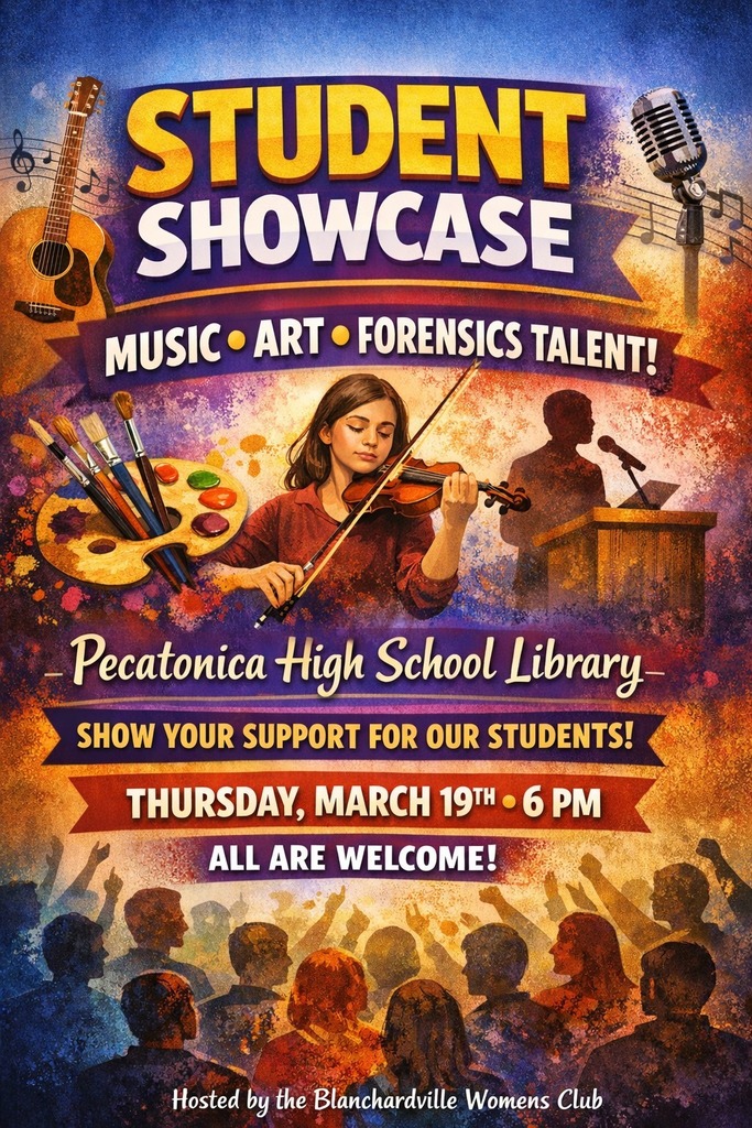 The Blanchardville Woman’s Club is hosting a special evening at the Pecatonica Area School District High School Library to showcase the incredible talents of our students in music, art, and Forensics!