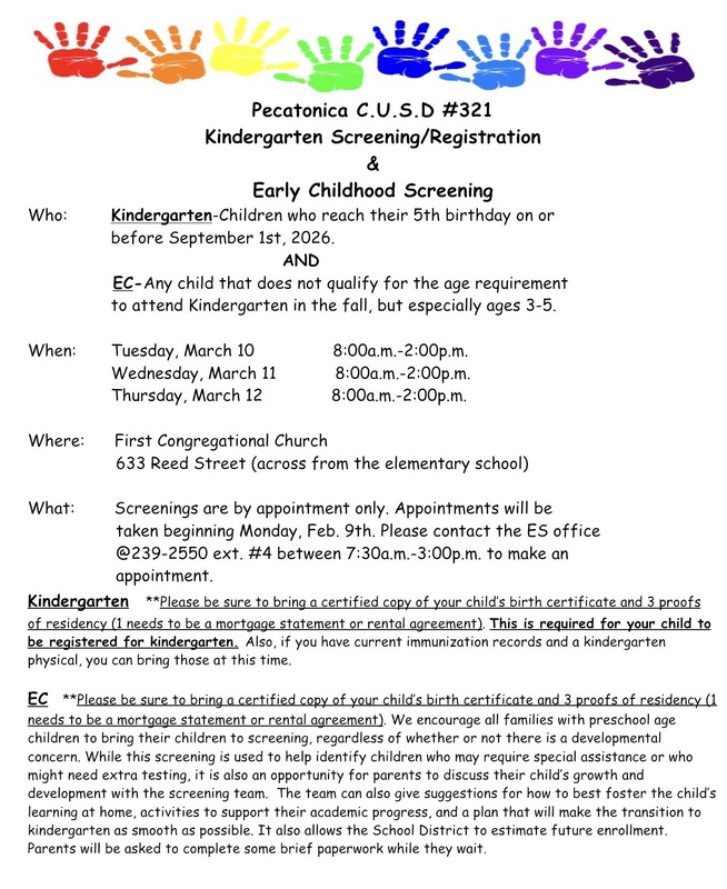 kinder and early childhood screening