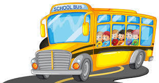 A stock phot0 (clipart) of a school bus full of children