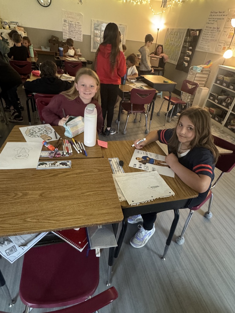Photos of 4th graders showing their appreciation for Mr. Pathic.