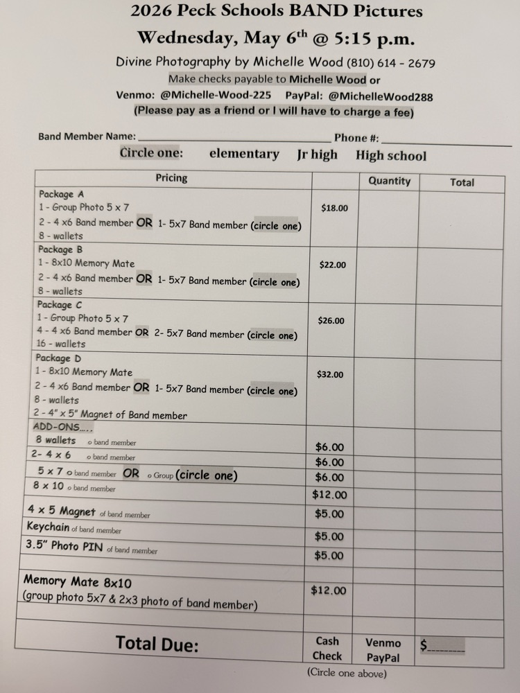 band order forms