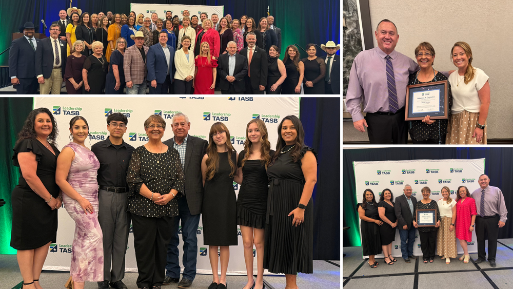 photo collage of trustee becky gonzales leadership tasb ceremony