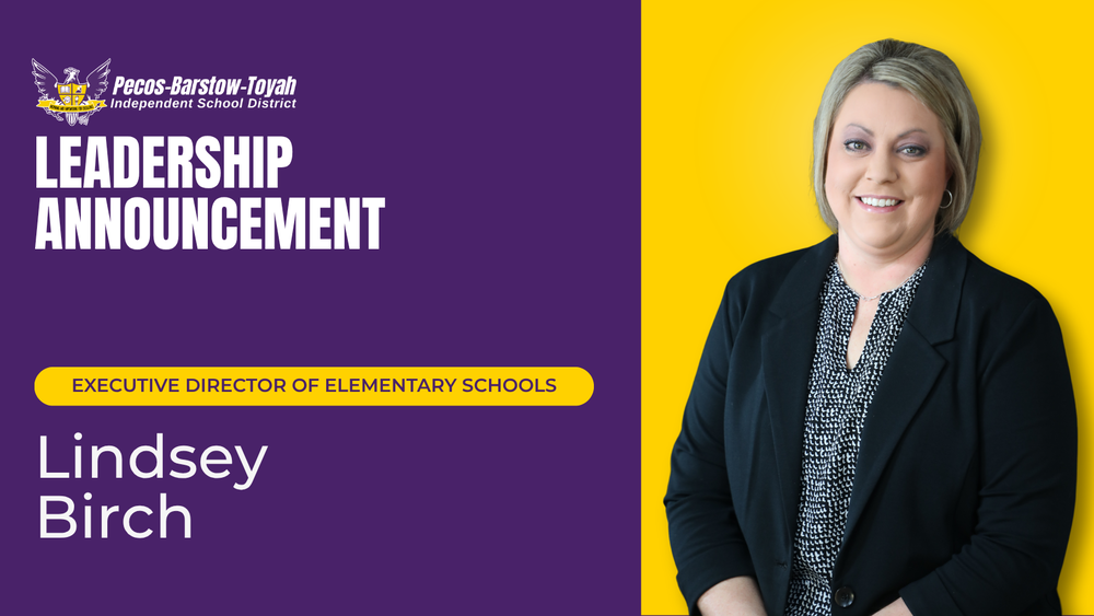 PBTISD Leadership Announcement Header: Executive Director of Elementary Schools, Lindsey Birch