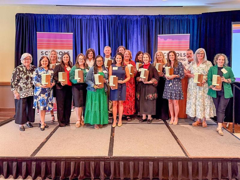 prinicpal alicia mitchell pictured with other shools transforming learning recipients