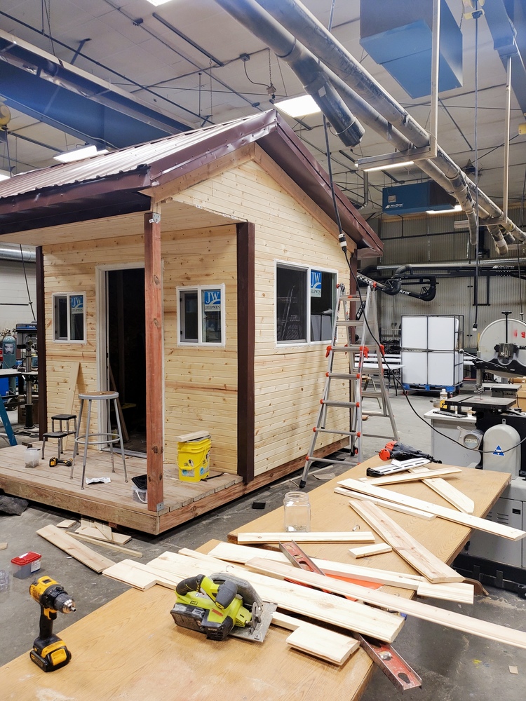 The 10th-12th graders have been working on a shed since last year and today they finally finished it. Mr. Gentry said that it was a great learning experience for the kids.