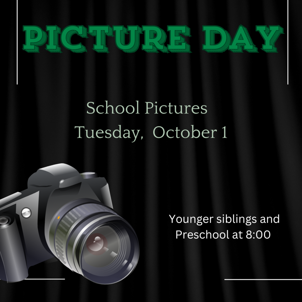 School pictures Tuesday, Oct 1st