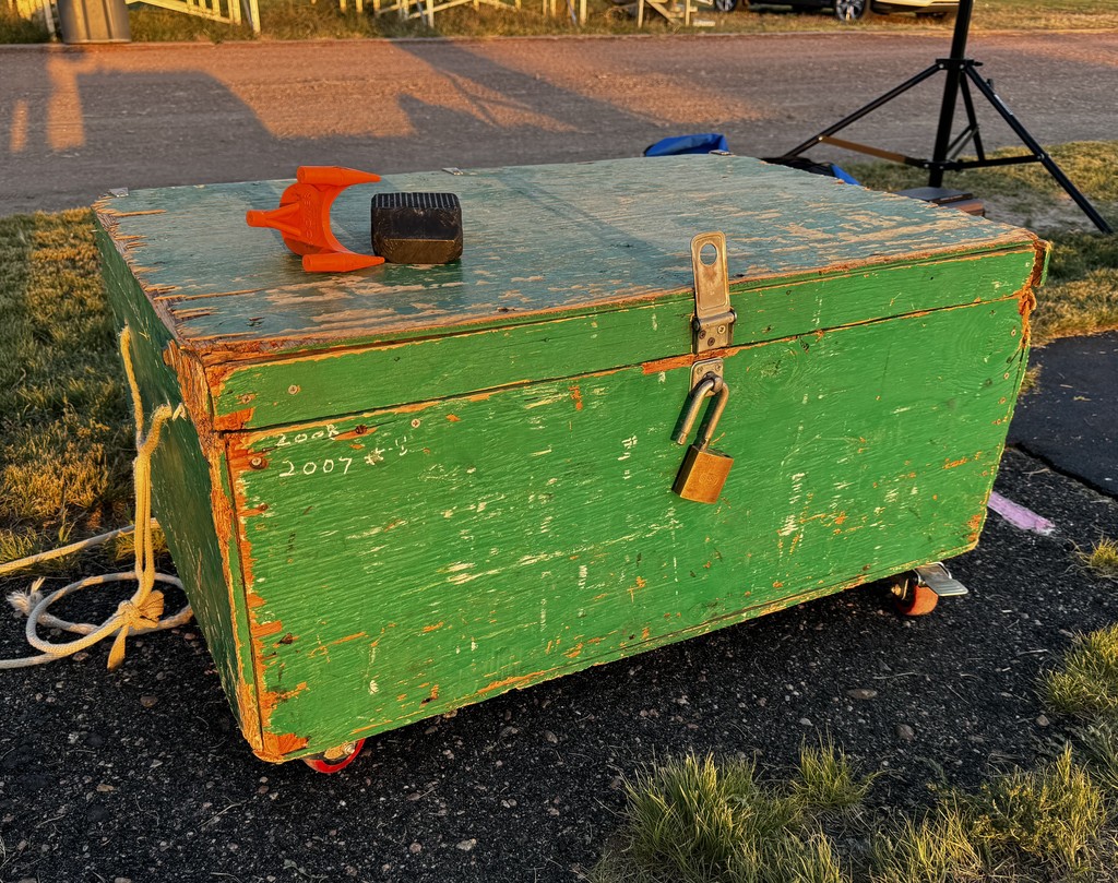 green box used for football equipment