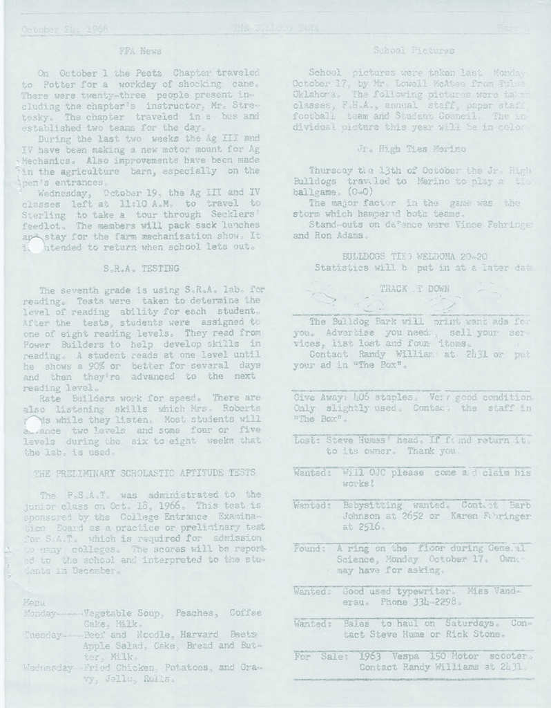 The Bulldog Bark from Oct 1966