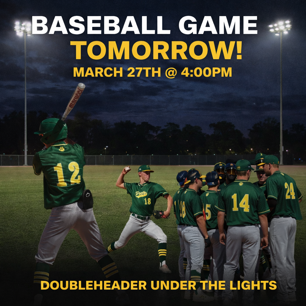 Baseball game on March 27th at 4:00