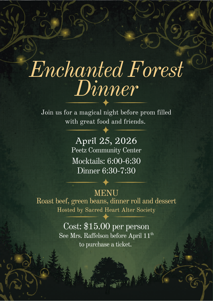Enchanted Forest Dinner invitation for prom dinner