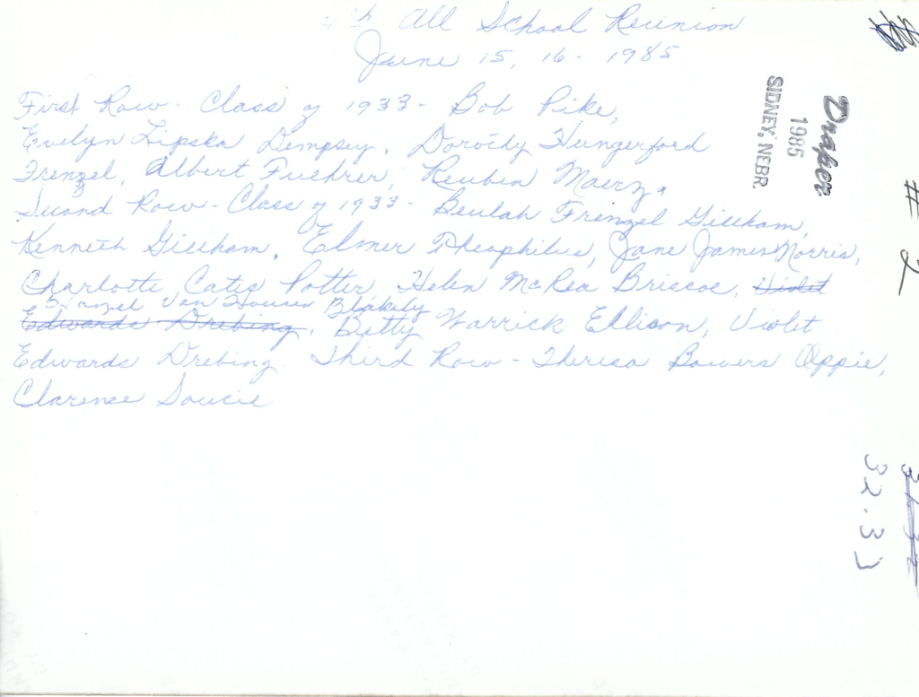 Class of 1933 names