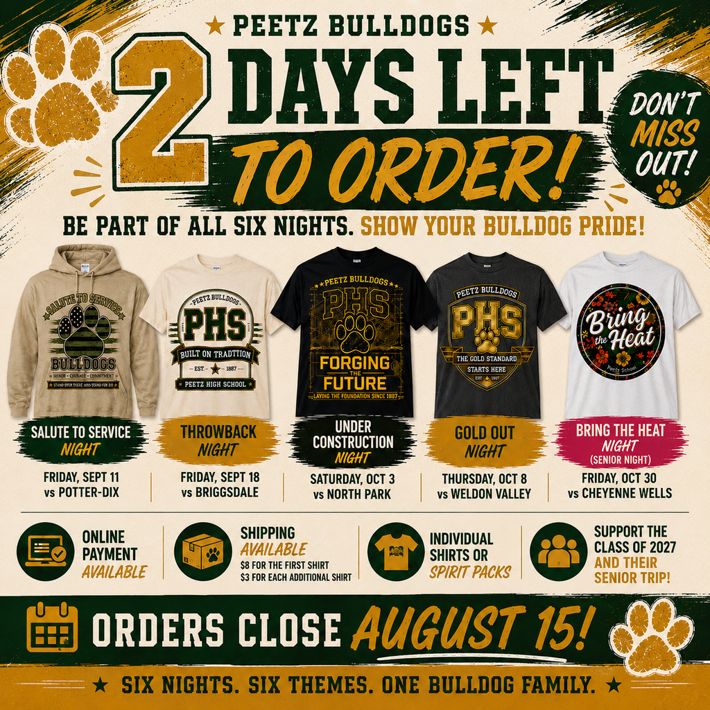 Orders close Friday, August 15th
