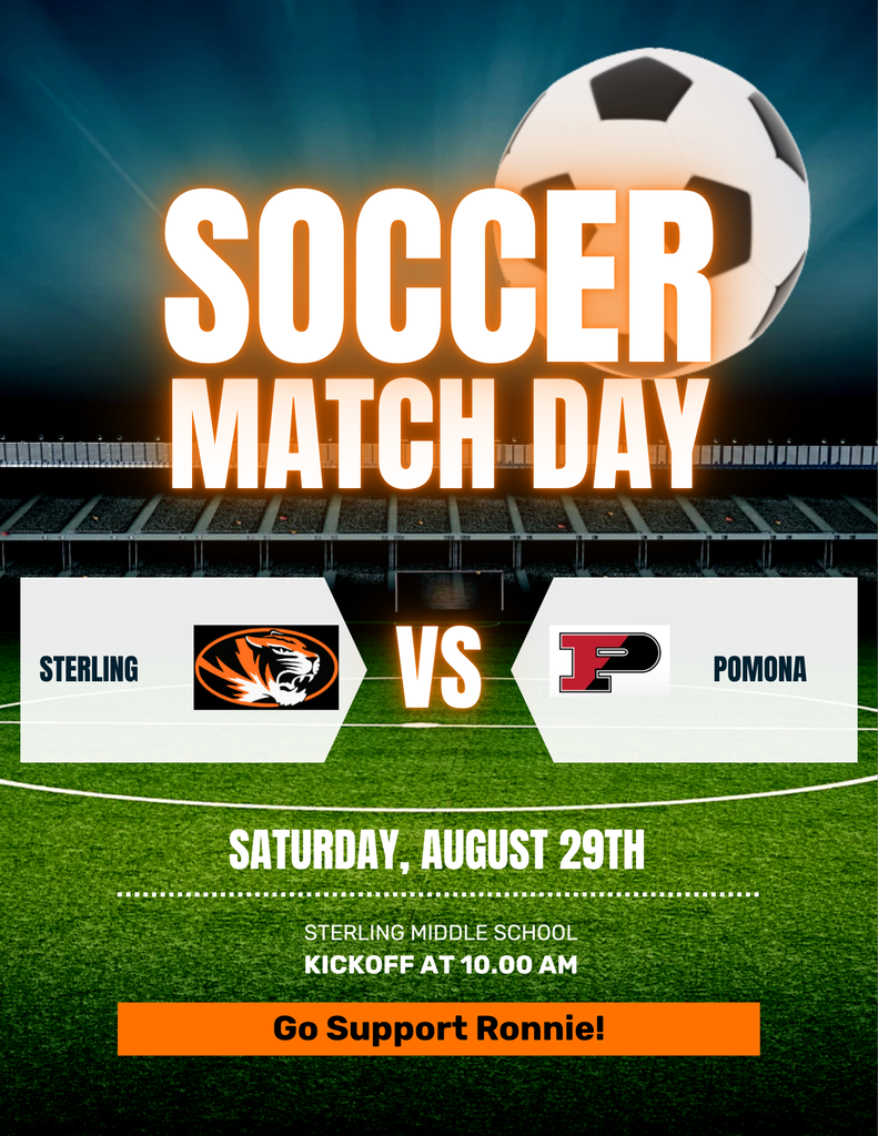 Ronnie's Soccer Game on 8/29 at 10am.