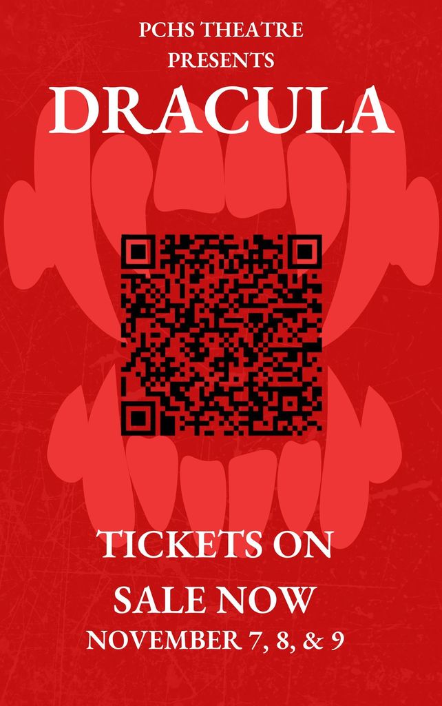 In just under two weeks, Dracula hits the PCHS stage! The show only runs from November 7th to November 9th, so get your tickets now! Night One: https://shorturl.at/wraDM Night Two: https://shorturl.at/idRyV Night Three: https://shorturl.at/2MNvr