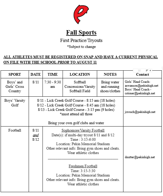 Fall Sports Day One