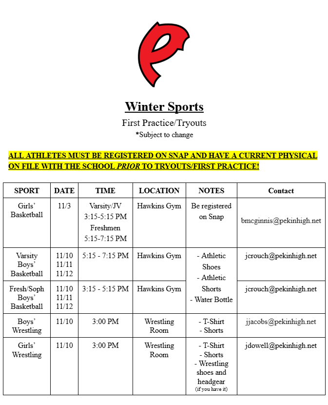 winter sports tryouts day 1
