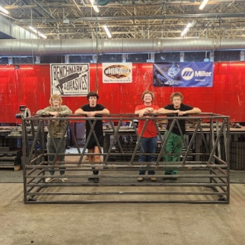 Manufacturing students took this print and built a hay feeder for the fha program.  