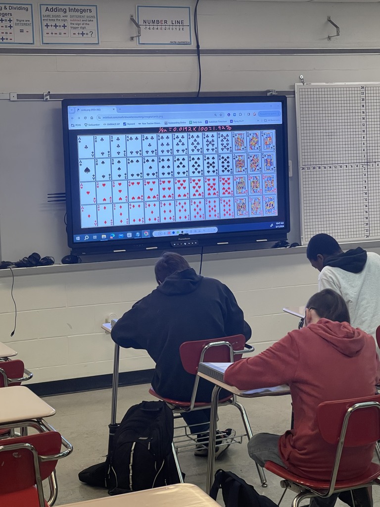 Mr. Moore's Geometry 230 class learned about probability today! They're going to ace their next family game night!