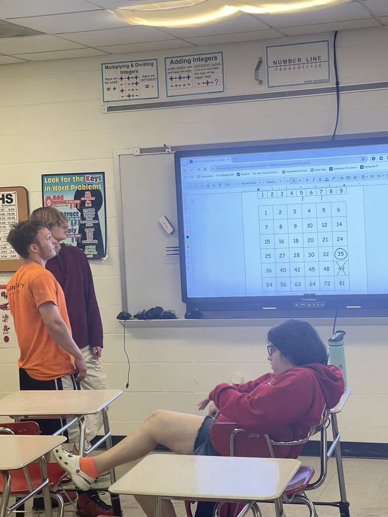 Mr. Moore's Classes are learning their factors by playing "Beat the Teach" Tic-Tac-Toe!