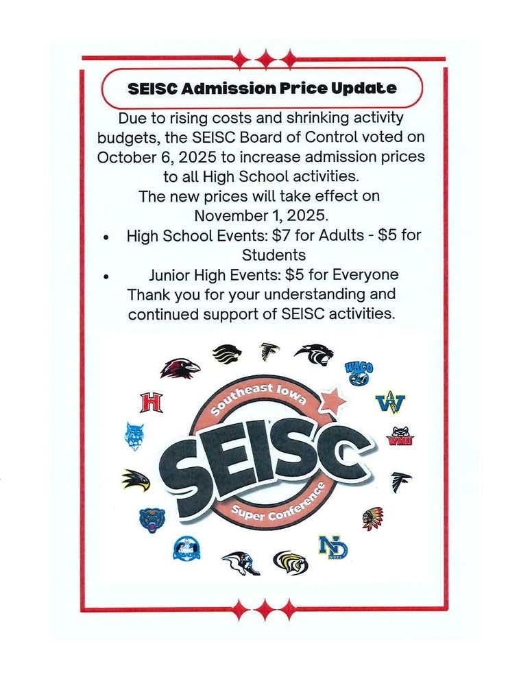 SEISC Admission Prices