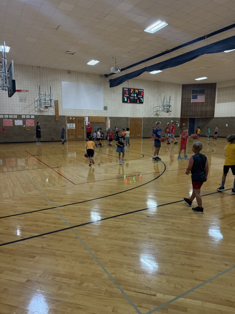 Having a great time at basketball camp