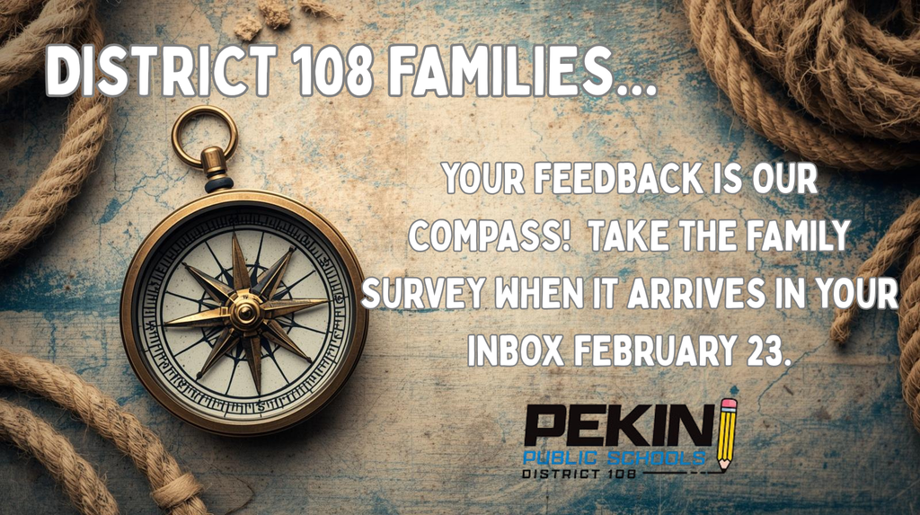 This image advertises a family survey for a school district.