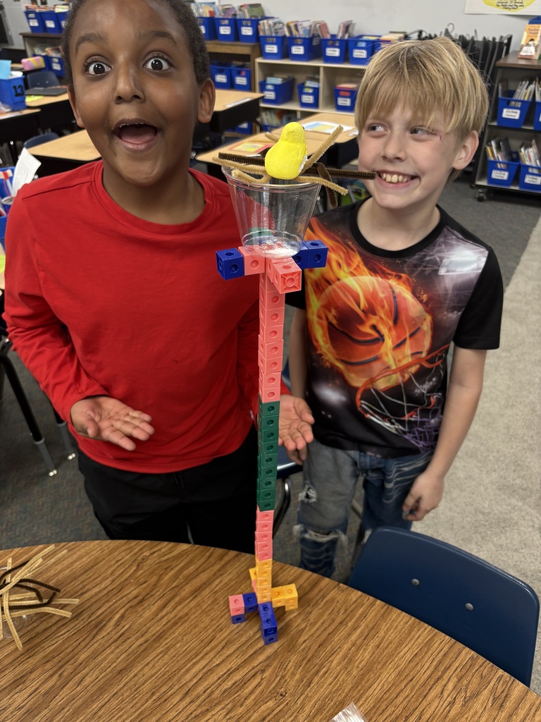 Students creating nests for their "Peeps." 