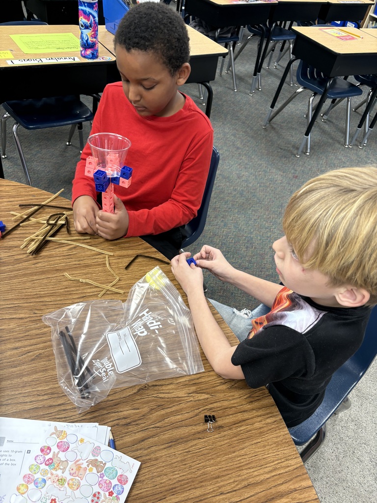 Students creating nests for their "Peeps." 