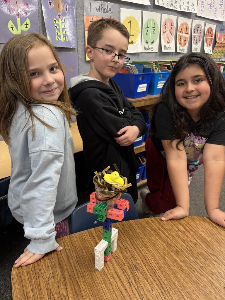 Students creating nests for their "Peeps." 