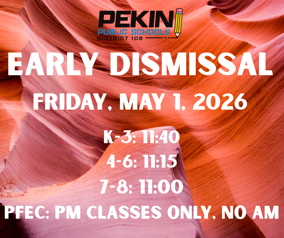 This is an announcement of an early dismissal in our school district for May 1.