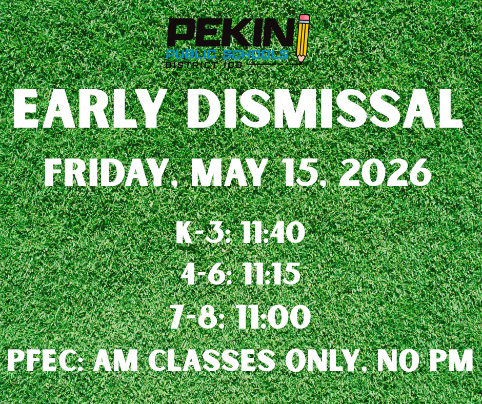 This is an early dismissal announcement for a school district.