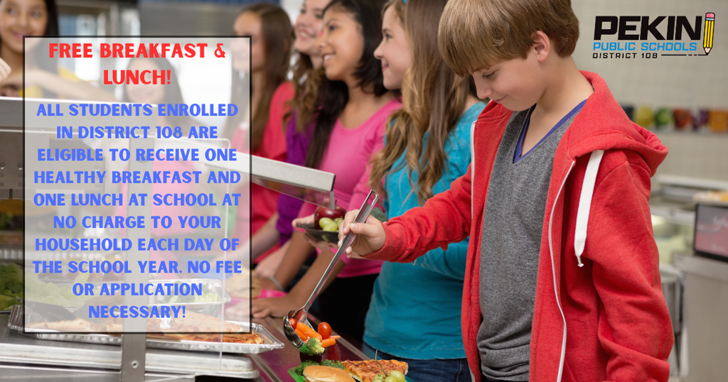 Announcement of free breakfast and lunch at school