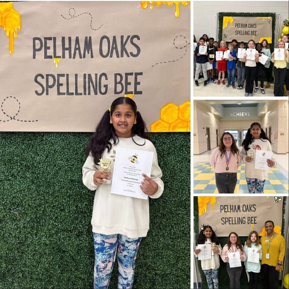 students participating in the spelling bee. The top 3 students in the spelling bee. The winner of the spelling bee.